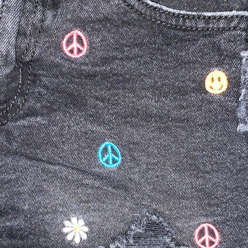 Justice • Black• Embroidered • Denim Shorts - Picture 3 of 4